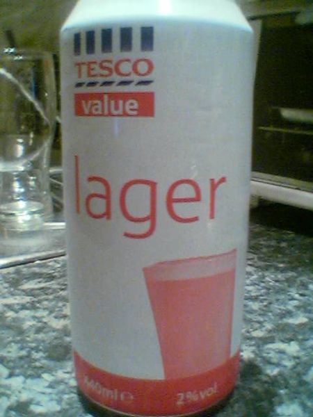 Tesco Value Lager front of can